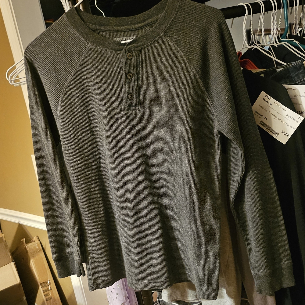 Architect Dark Gray Kids Size XL(18/20) Henley Shirt - LIKE NEW